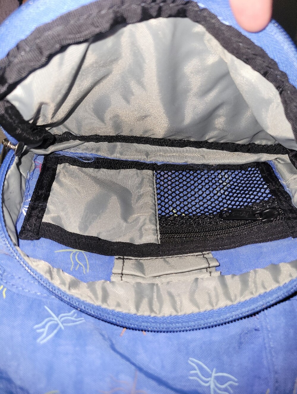 AmeriBag Crossbody Bag Blue Dragonfly Print Nylon Sling Purse Travel Hiking - Picture 6 of 11